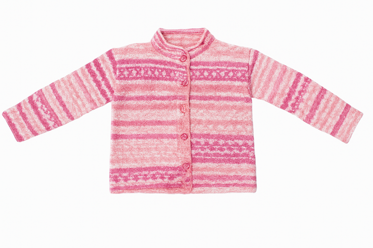 pink striped little girl cardigan with buttons, soft and warm knit sweater for toddlers