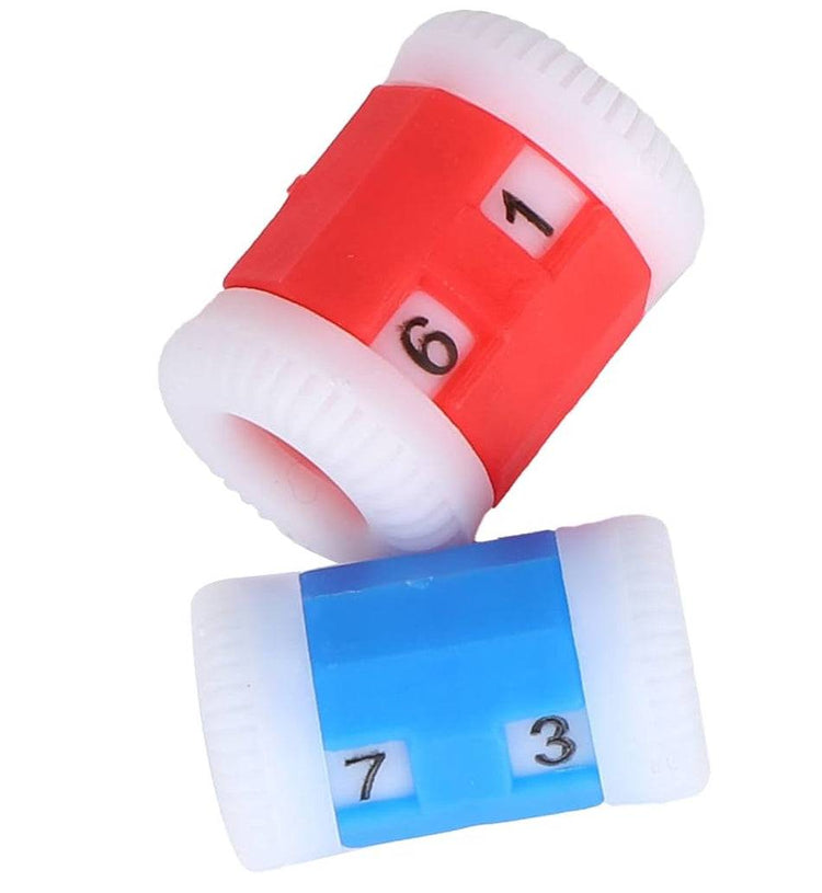 Plastic knit counting ring for tracking stitches and rows in knitting and crochet projects
