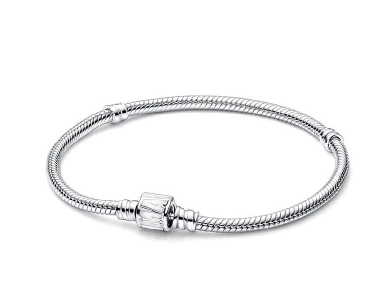 QIKAOLA Bracelet silver snake chain with decorative clasp stylish unisex jewelry accessory