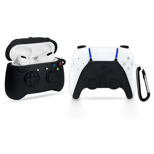 2Pack Game Controller Airpods Pro silicone cases with 3D cute design and keychains for protection and style