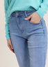 G Smack Mom Fit Jeans high-rise light blue denim with turn-up ankle detail