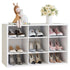 Garden 4 you Shoe Storage Bench with 9 cubbies white wood shoe rack organizer for entryway and closet