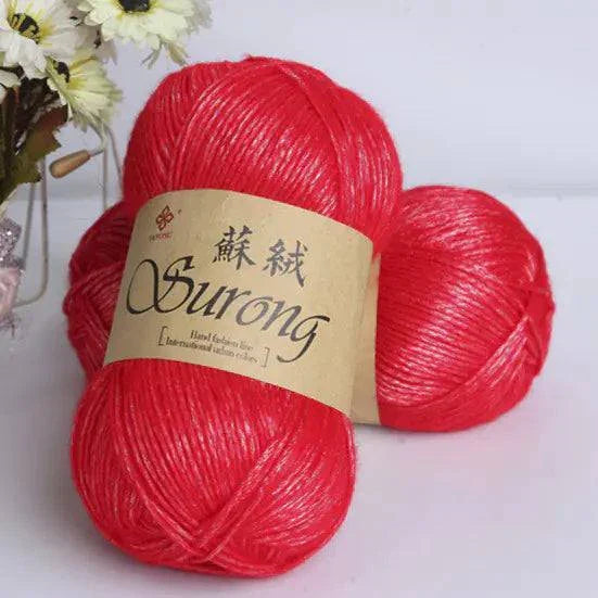 Bright red softer yarn for DIY knitting scarves and hats with smooth texture and durable quality