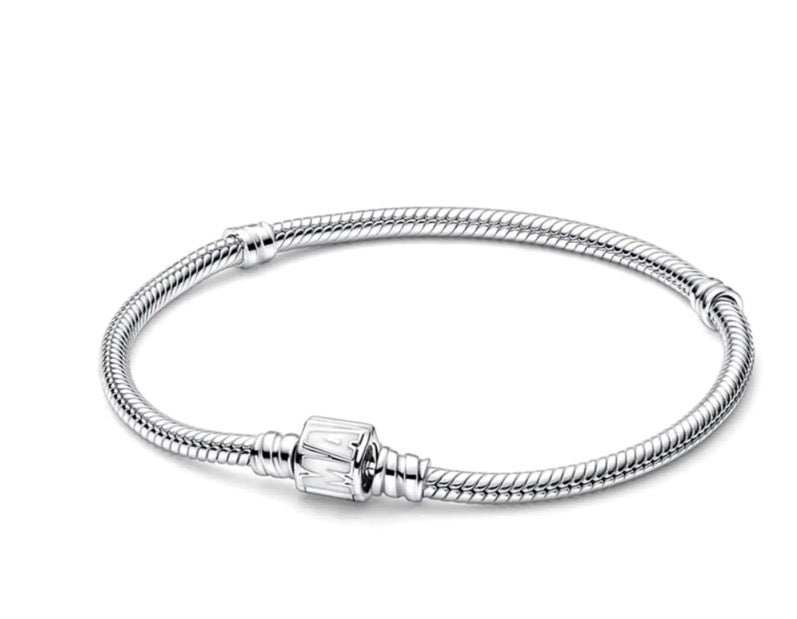 QIKAOLA Bracelet silver snake chain with decorative clasp stylish unisex jewelry accessory