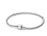 QIKAOLA Bracelet silver snake chain with decorative clasp stylish unisex jewelry accessory