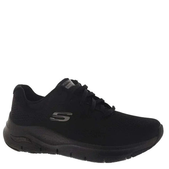 Skechers Womens Low-Top Trainers black mesh lace-up sneaker