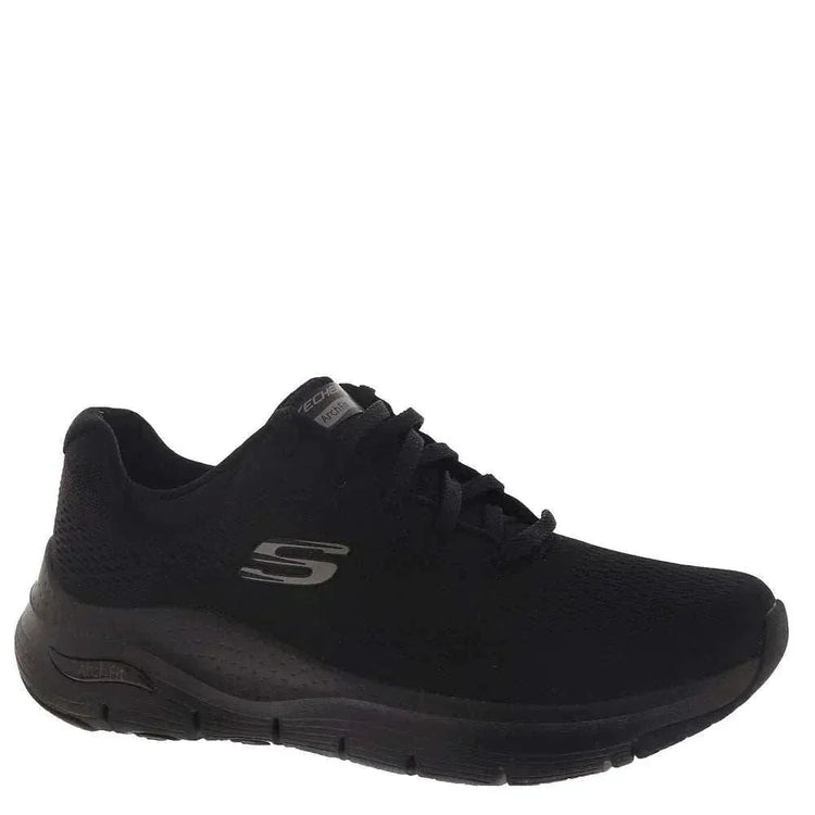 Skechers Womens Low-Top Trainers black mesh lace-up sneaker