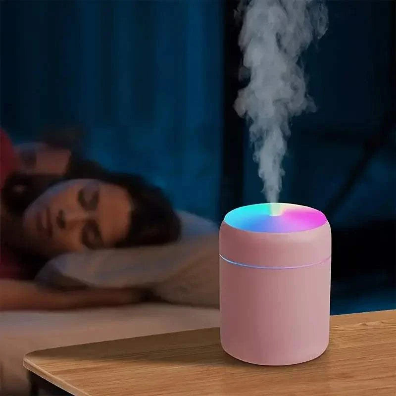 Portable Humidifier - 300ML USB Diffuser for Car, Office & Bedroom