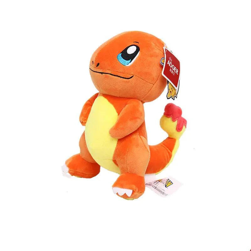 Bulbasaur plush toy with green leaf and blue body on white background