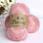 soft pink Softer Yarn for DIY knitting scarves and hats with smooth texture and vibrant color