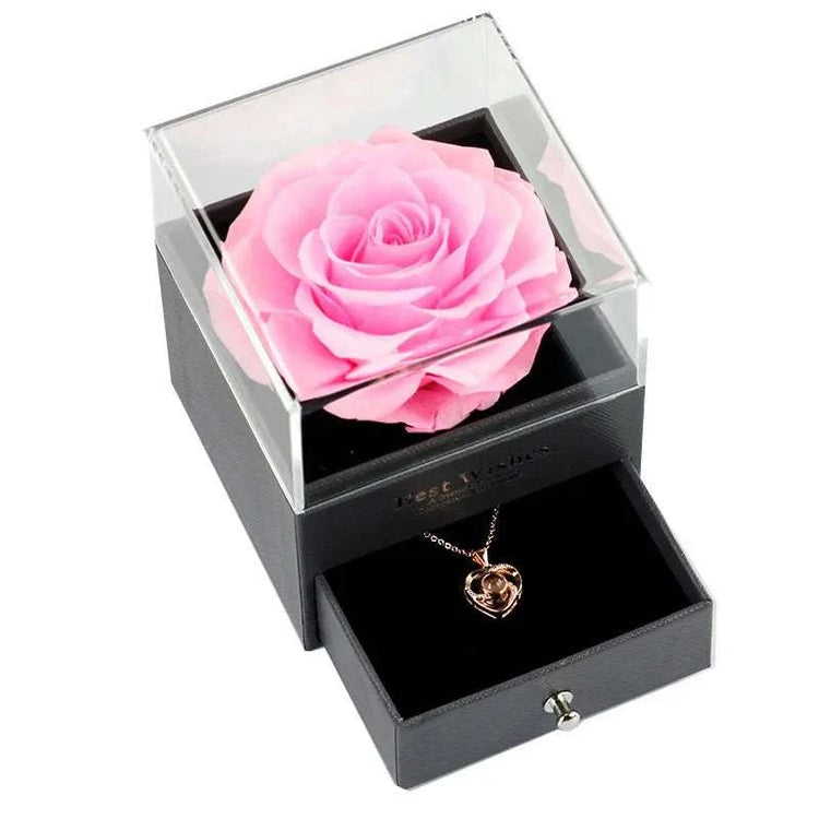 Preserved Flower with Necklace