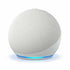 Amazon Echo Dot 5th Gen smart speaker in glacier white with vibrant sound and Alexa integration