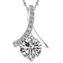 Silver zircon pendant necklace with sparkling crystal centerpiece and elegant design