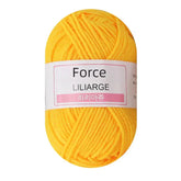 Yellow 4-ply Milk Cotton Yarn ball for baby dolls and crochet projects
