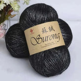 Black softer yarn for DIY knitting scarves and hats with smooth texture and durable quality