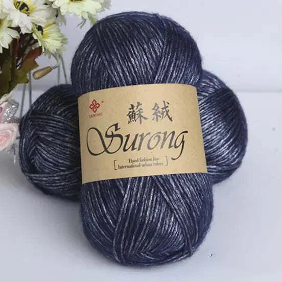 soft and durable Surong brand yarn ball for DIY knitting scarves and hats in dark gray color