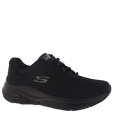 Skechers Womens Low-Top Trainers black mesh lace-up sneaker